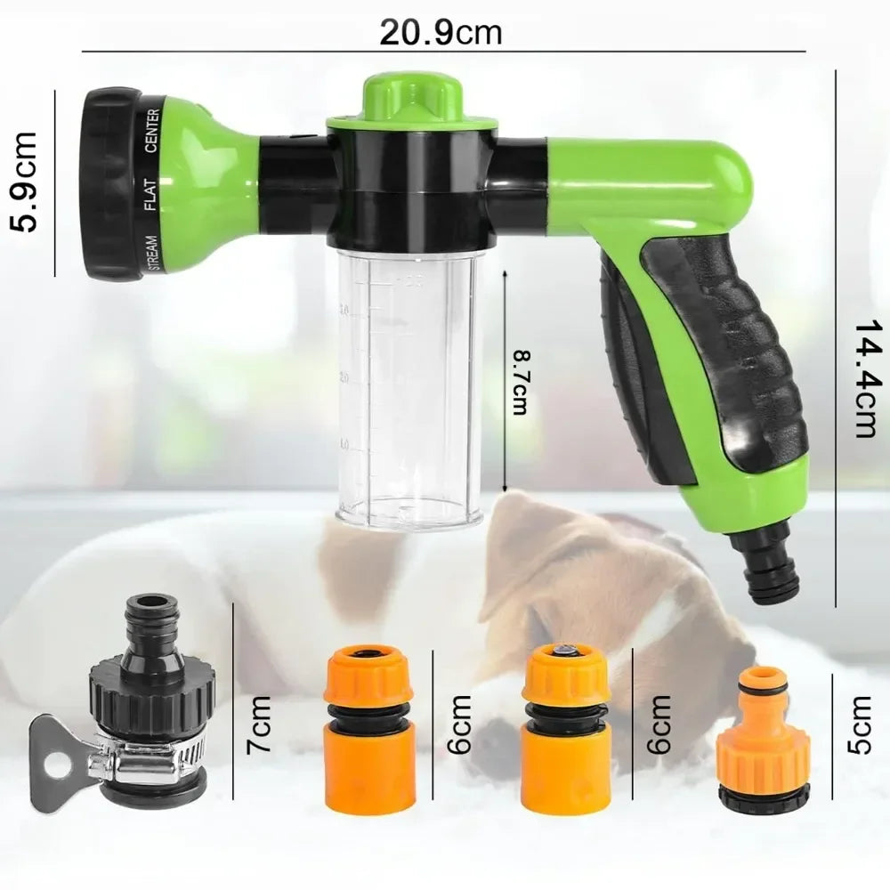8-in-1 Pet Shower & Foam Spray Gun