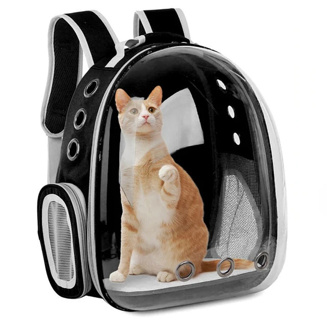 Space Capsule Pet Backpack – Transparent Carrier Bag for Cats & Small Dogs