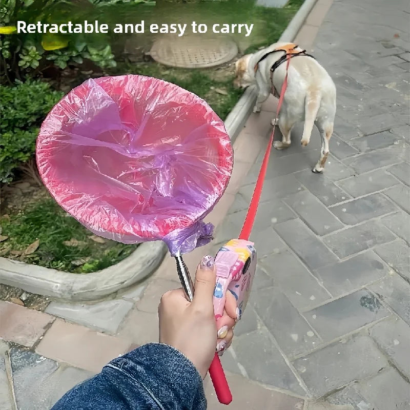 Foldable Dog Poop Scooper with Pee Catcher – Long Handle No-Bend Cleanup Tool