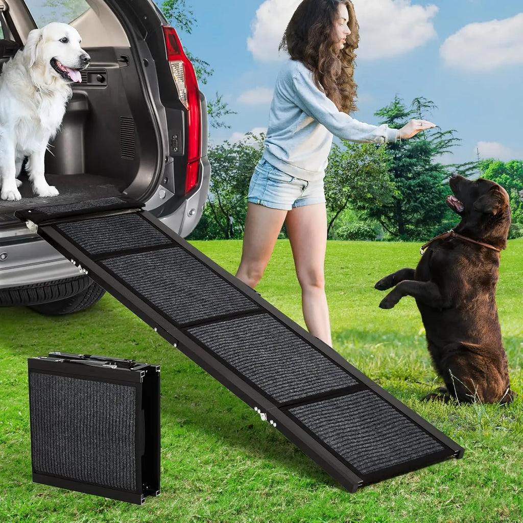 Folding Dog Car Ramp – Non-Slip, 250 LBS Capacity
