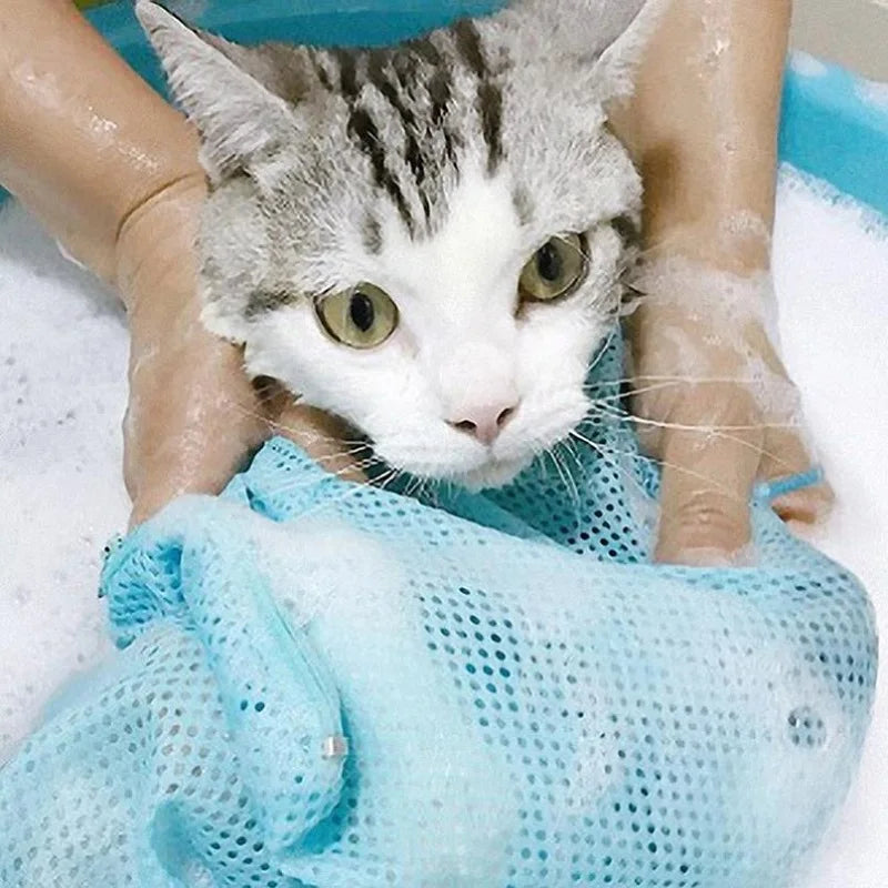 Cat Grooming Restraint Bag – Mesh Bathing & Nail Trimming Bag
