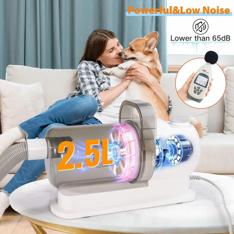 Zongyan Pet Grooming Vacuum Kit – 5-in-1 Hair Clipper for Dogs & Cats