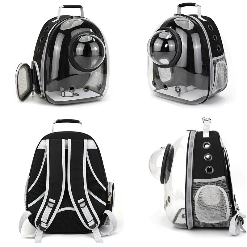 Space Capsule Pet Backpack – Transparent Carrier Bag for Cats & Small Dogs