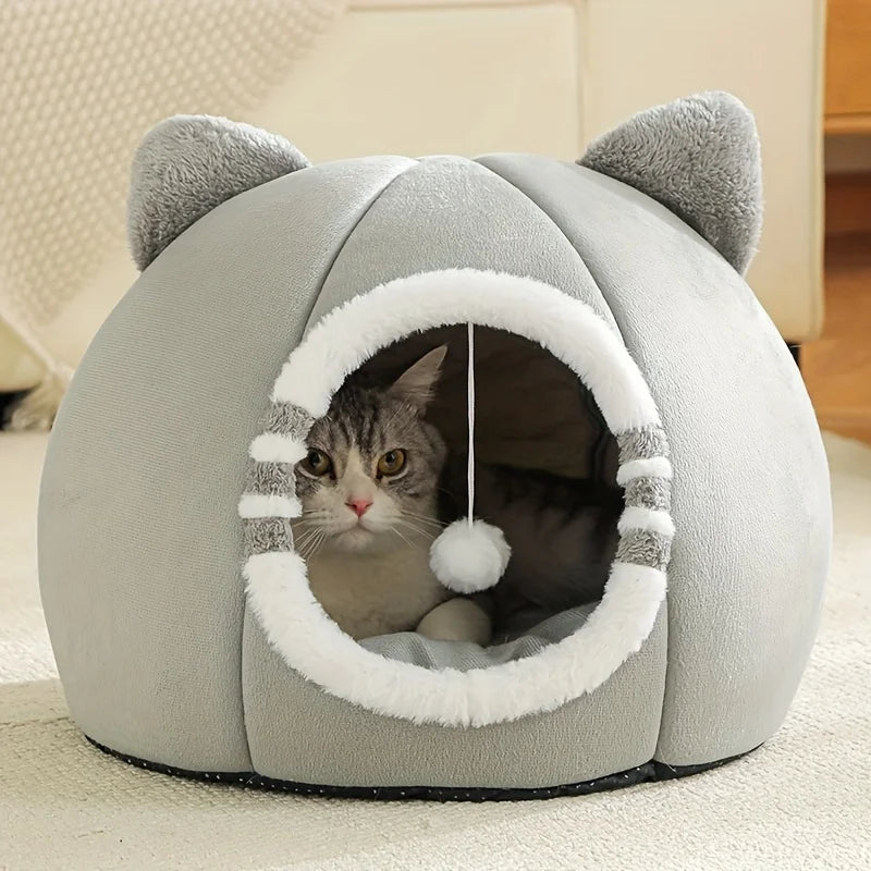 Cat Cave Bed | Cozy Plush Nest for Cats & Small Dogs