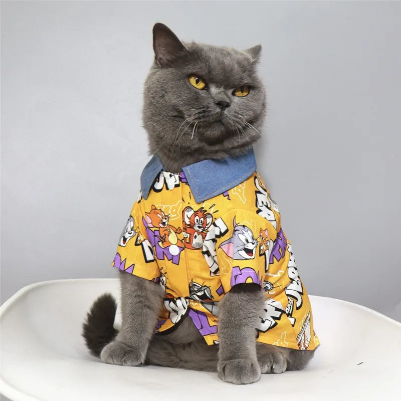 Tom & Jerry Pet Costume Shirt – Cartoon Outfit for Cats & Small Dogs