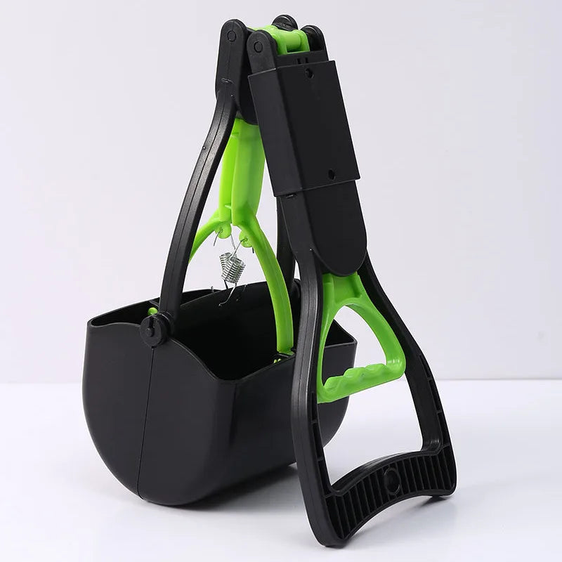 Foldable No-Bend Dog Poop Scooper – Long Handle Pet Waste Pickup Tool for Indoor & Outdoor Use