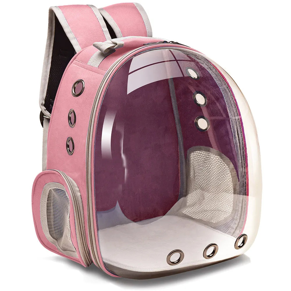 Space Capsule Pet Carrier Backpack — Transparent Breathable Travel Bag for Cats & Small Dogs