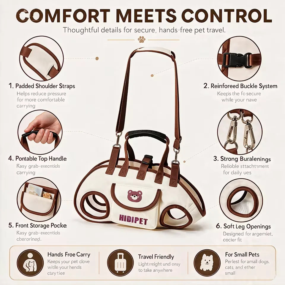 3-in-1 Breathable Pet Carrier Bag for Small Dogs & Cats