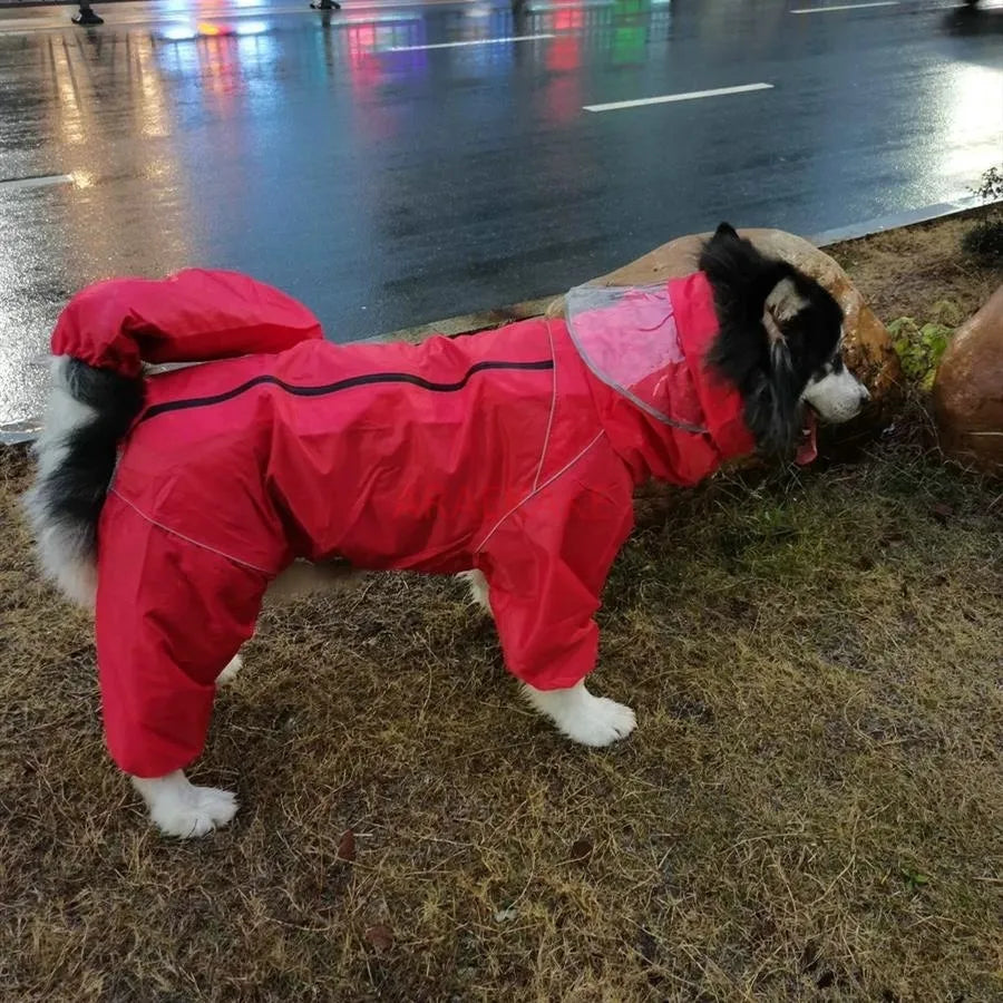 Waterproof Full-Body Dog Raincoat with Hood