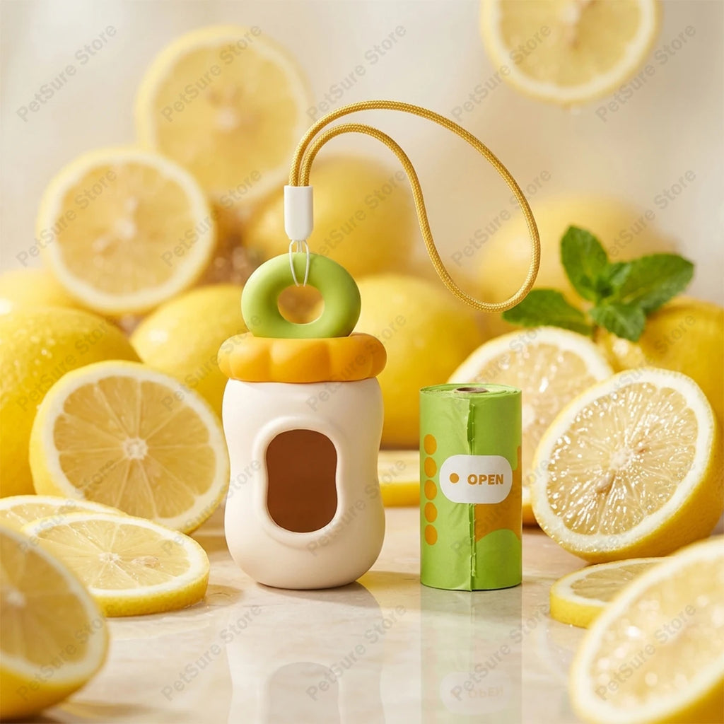 A lemon-themed novelty bottle opener and keychain set, featuring a cream-colored bottle opener with a yellow and green lemon design, a gold keychain loop, and a matching green keyring with an 'OPEN' label, styled with fresh lemon slices and mint leaves.