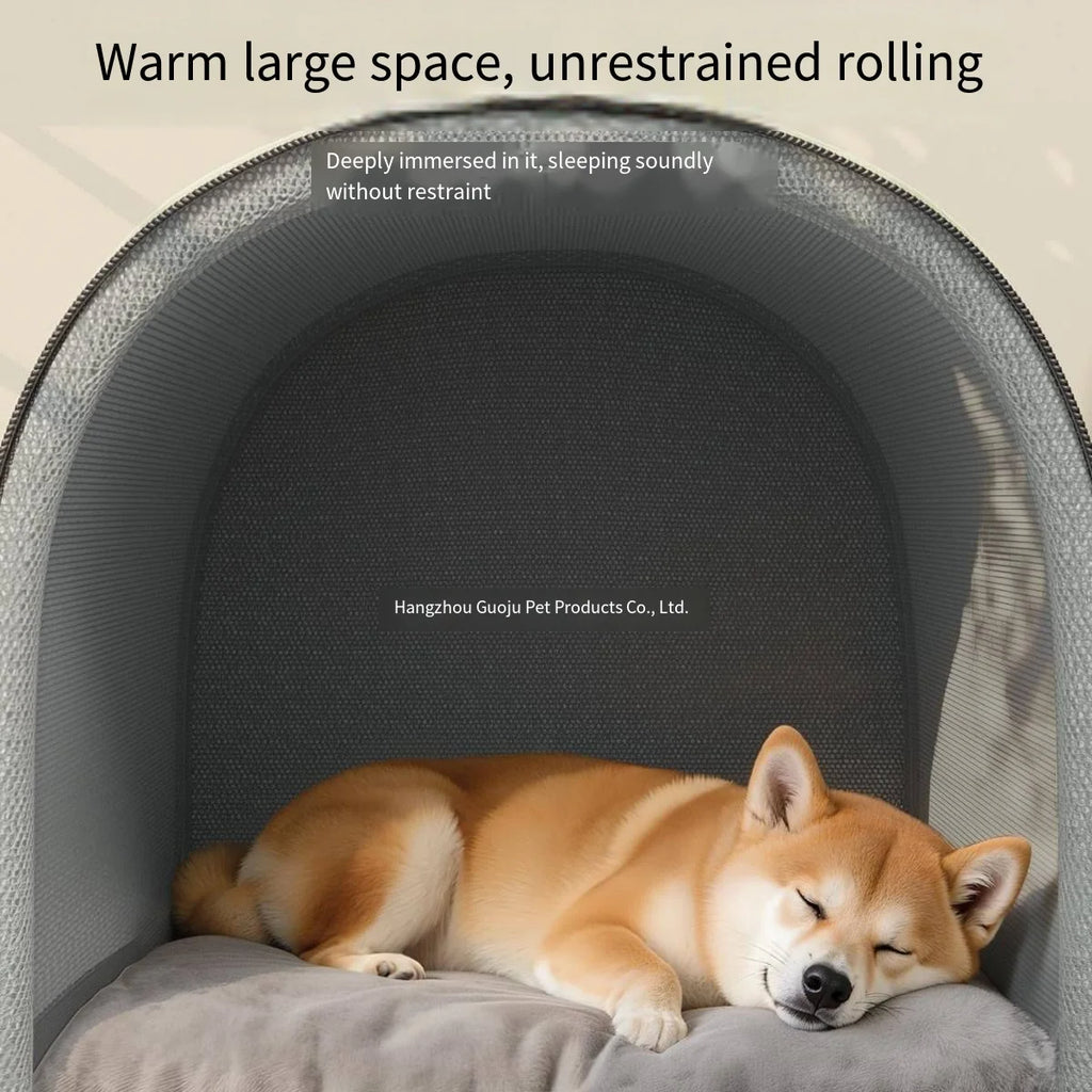 Thickened Winter Pet Bed | Closed Dog House & Cat Shelter with Washable Mattress