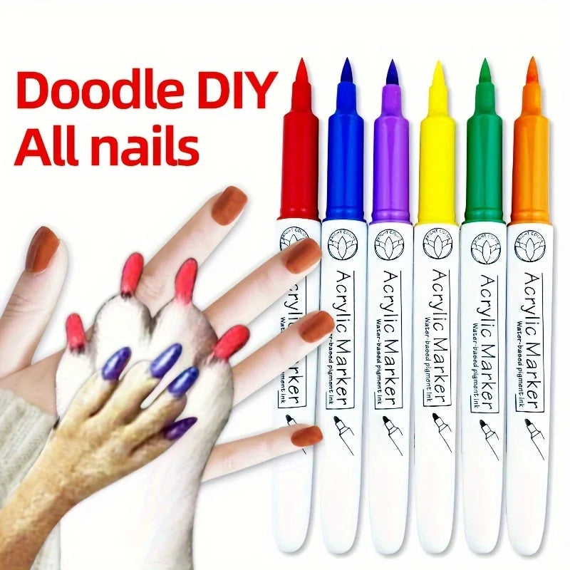 Pet Nail Polish Set for Dogs & Cats – 12/24 Colors DIY Nail Art Pen