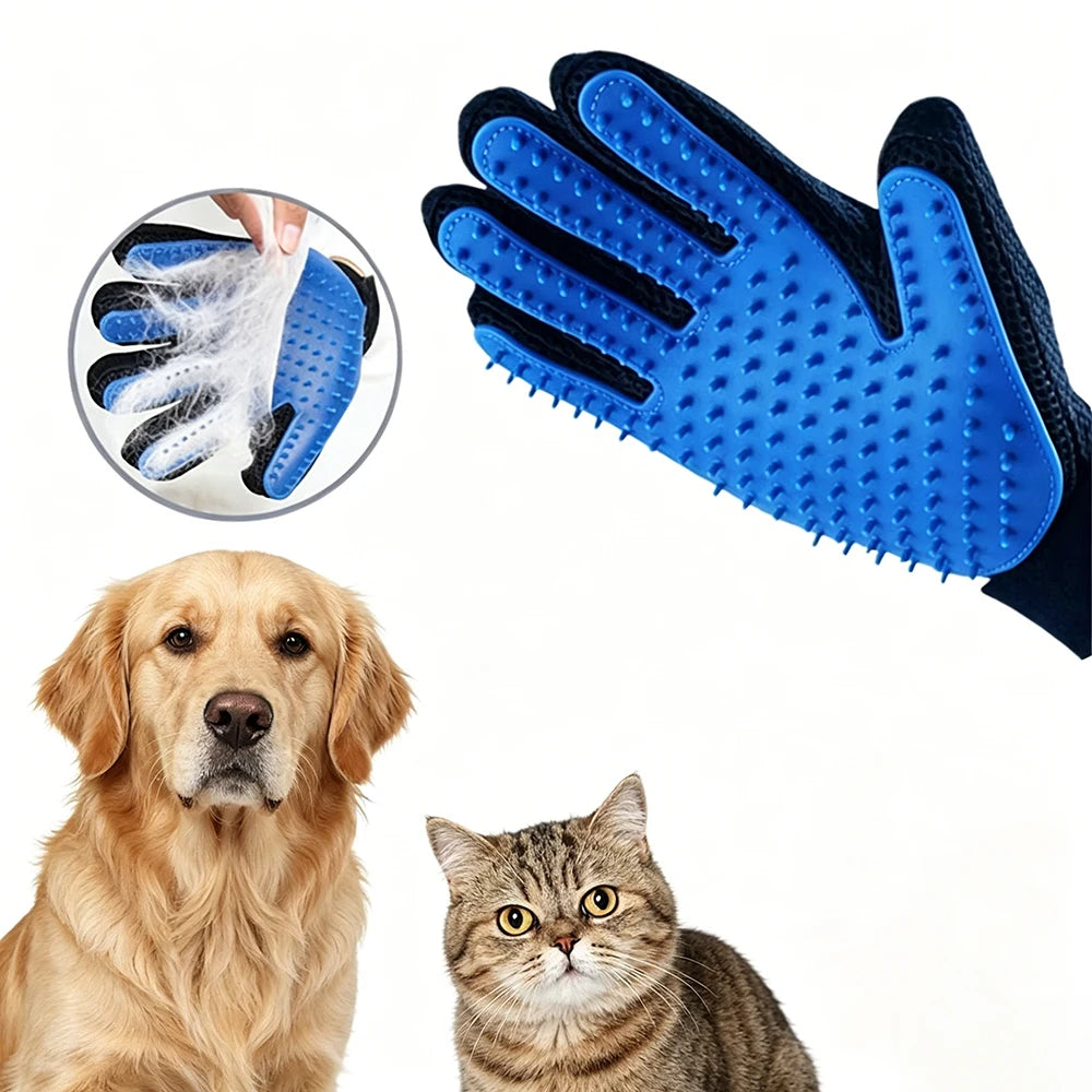 Pet Grooming Glove – Deshedding Brush & Hair Remover for Dogs & Cats