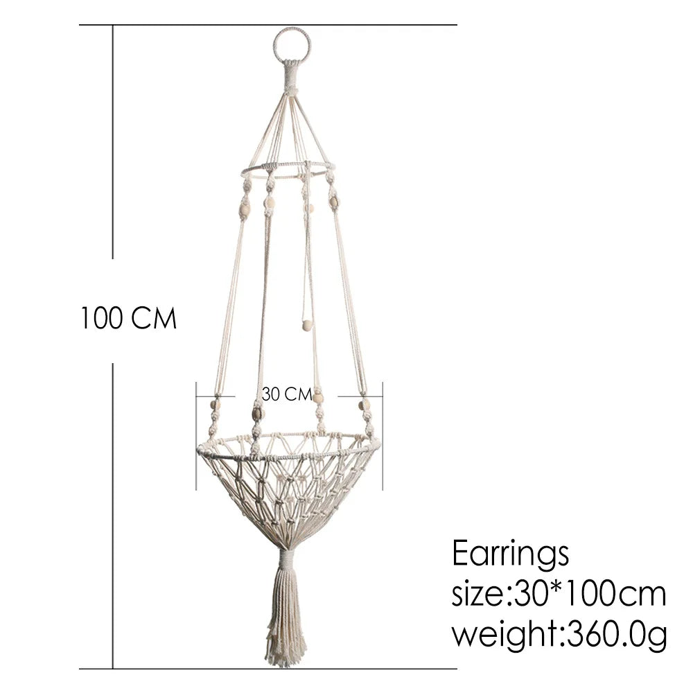 Bohemian Cat Hammock Swing Bed – Handwoven Cotton Macramé