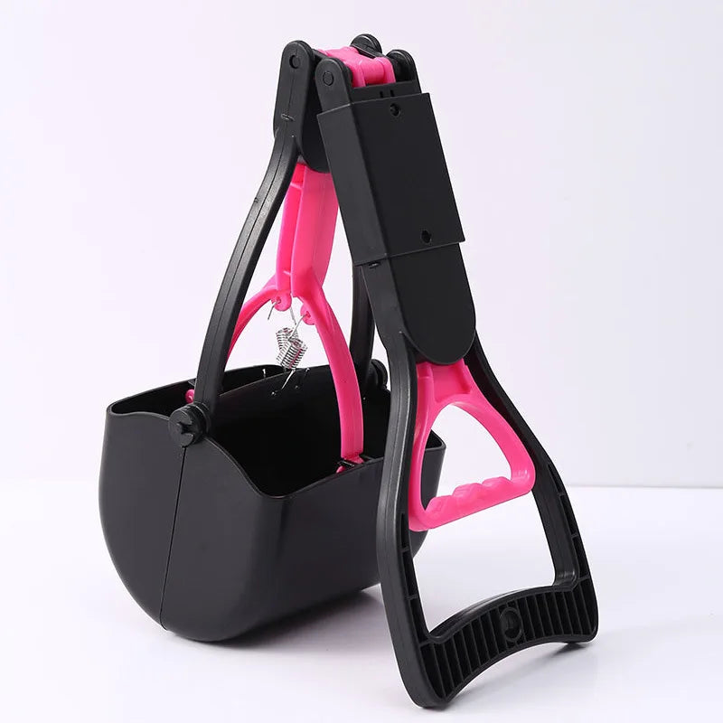 Foldable No-Bend Dog Poop Scooper – Long Handle Pet Waste Pickup Tool for Indoor & Outdoor Use