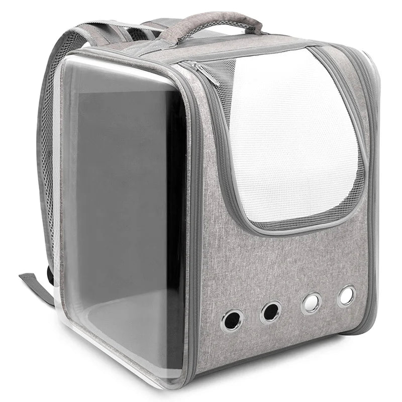 Space Capsule Pet Carrier Backpack — Transparent Breathable Travel Bag for Cats & Small Dogs