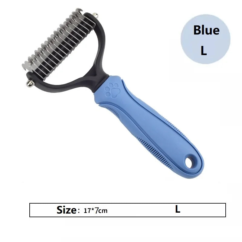 Pet Deshedding Brush – Dog & Cat Grooming Comb for Short & Long Hair