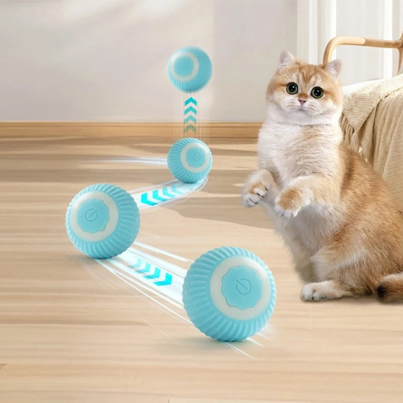 Smart Electric Rolling Ball Cat Toy – USB Rechargeable Interactive Chew-Proof Toy