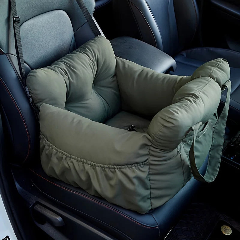 Non-Slip Dog Car Seat with Safety Belt | Washable & Breathable