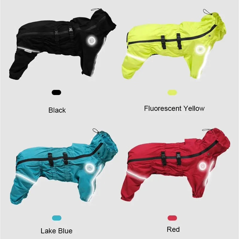 Waterproof Dog Raincoat with Reflective Strips – Adjustable Rain Jacket for Small, Medium & Large Dogs