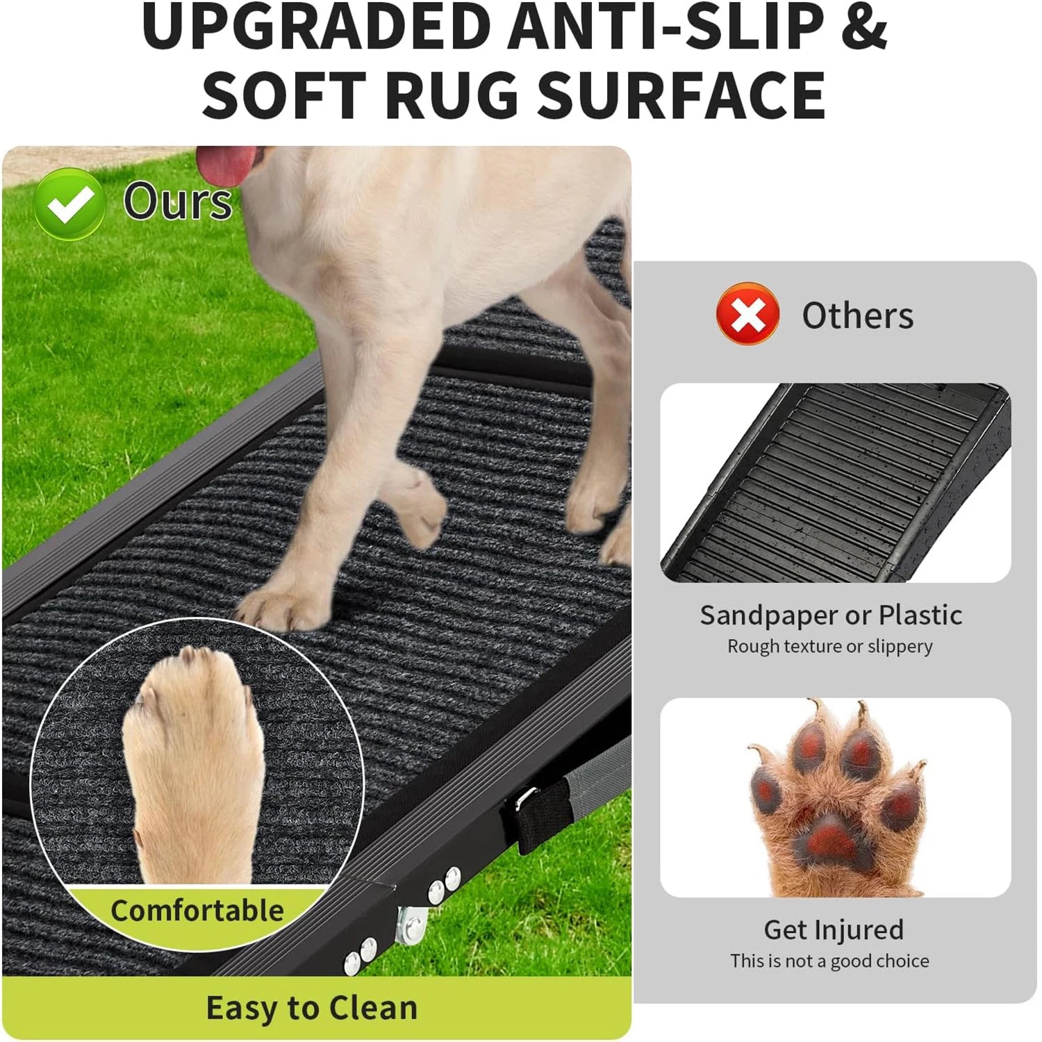 Folding Dog Car Ramp – Non-Slip, 250 LBS Capacity