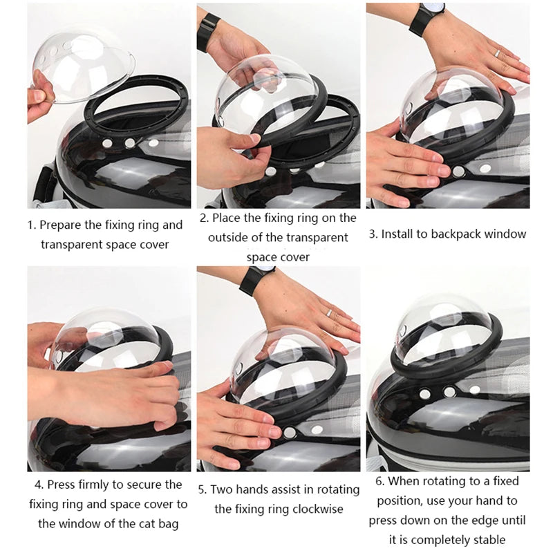 Space Capsule Pet Backpack – Transparent Carrier Bag for Cats & Small Dogs