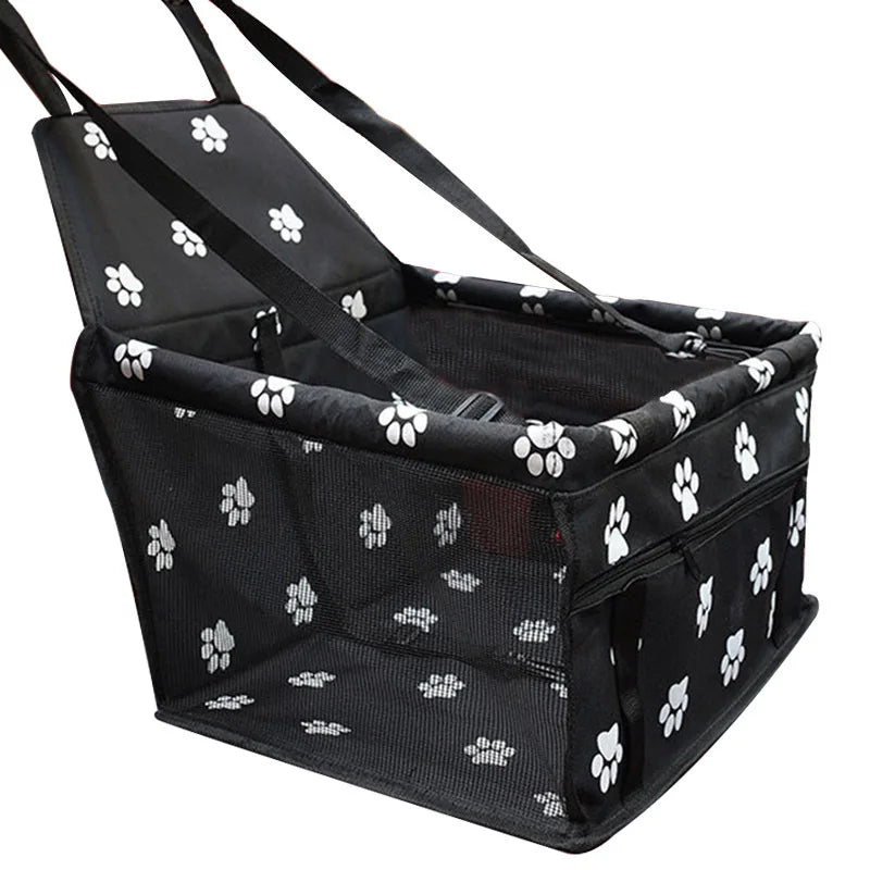 Waterproof Pet Car Seat Carrier & Hammock – Foldable Travel Bag for Small Dogs & Cats