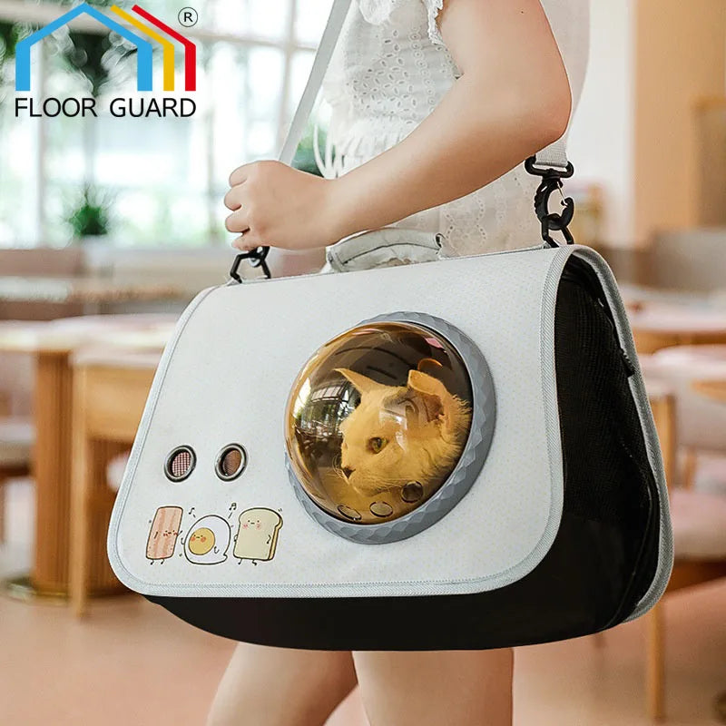 Portable Pet Carrier Bag – Transparent Window Backpack for Cats & Small Dogs