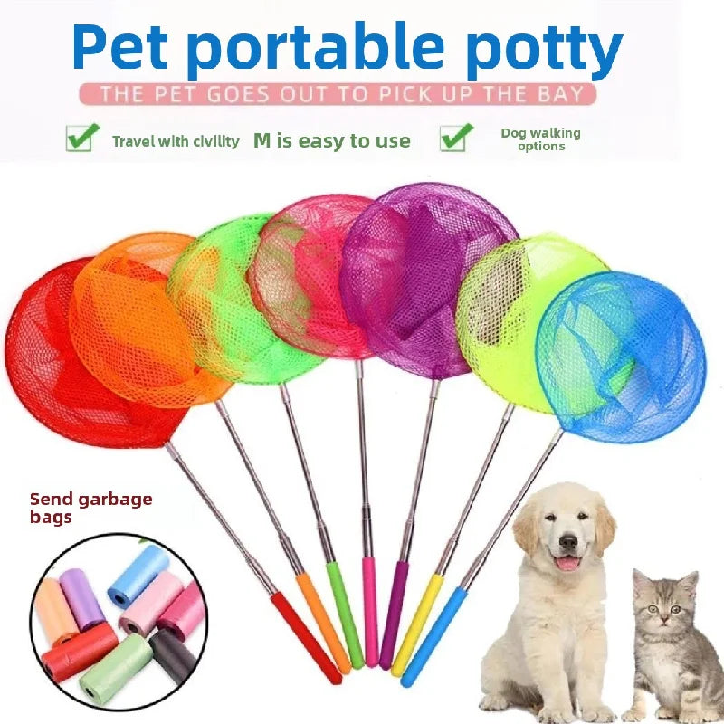 Foldable Dog Poop Scooper with Pee Catcher – Long Handle No-Bend Cleanup Tool