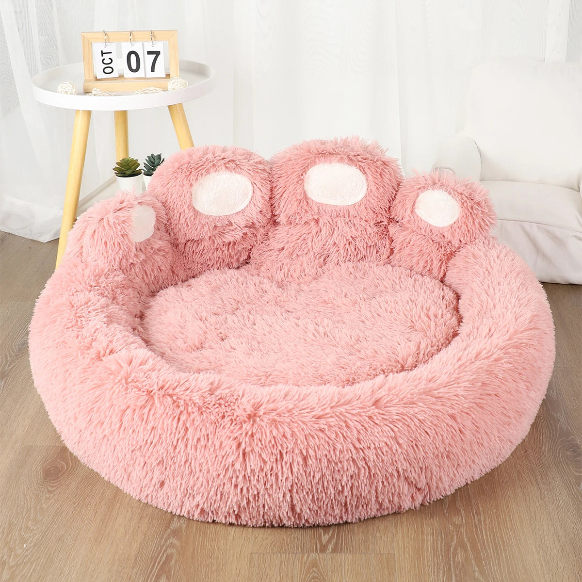 Fluffy Winter Dog Bed – Warm Bolster Sofa Kennel for Small to Large Dogs & Cats