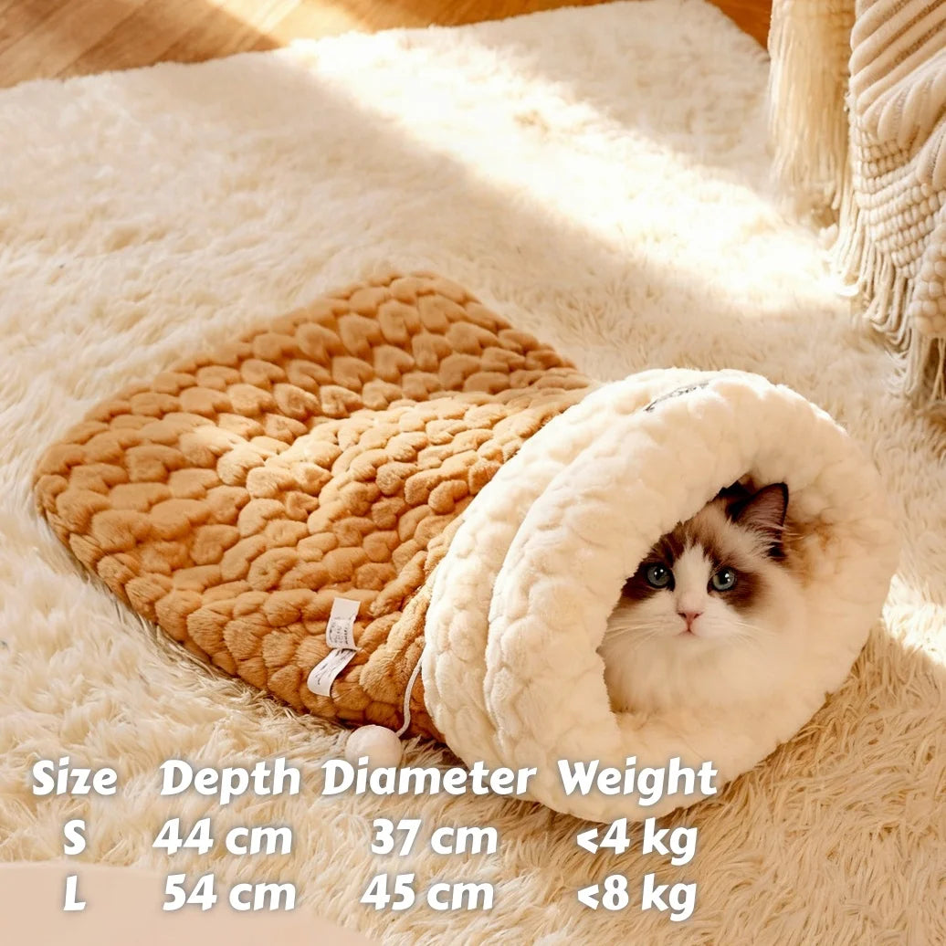 Enclosed Winter Cat Snuggle Bed