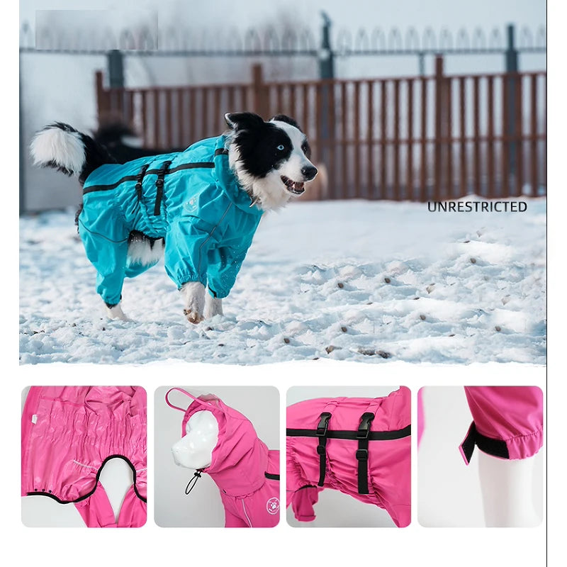 Waterproof Dog Raincoat with Reflective Strips – Adjustable Rain Jacket for Small, Medium & Large Dogs
