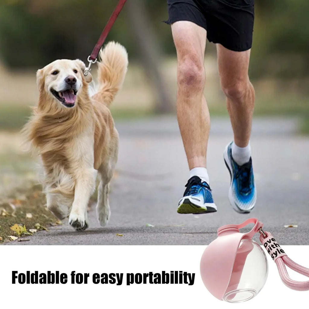 2-in-1 Portable Dog Water Bottle with Foldable Silicone Bowl – Leak-Proof Travel Pet Feeder