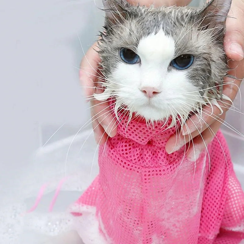 Cat Grooming Restraint Bag – Mesh Bathing & Nail Trimming Bag