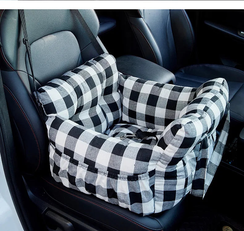 Non-Slip Dog Car Seat with Safety Belt | Washable & Breathable