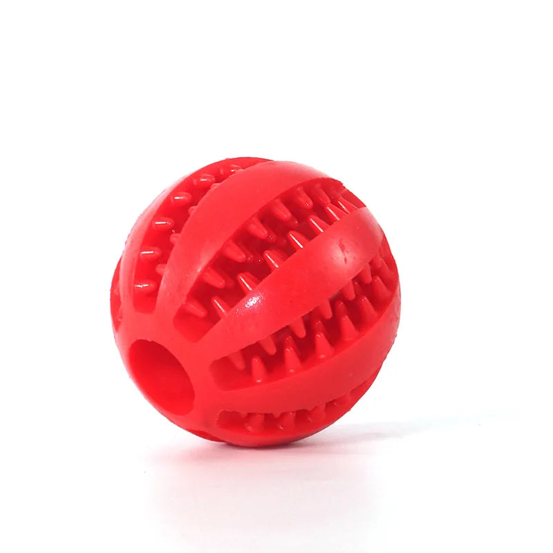 Natural Rubber Dog Chew Ball Toy – Teeth Cleaning Interactive Treat Ball