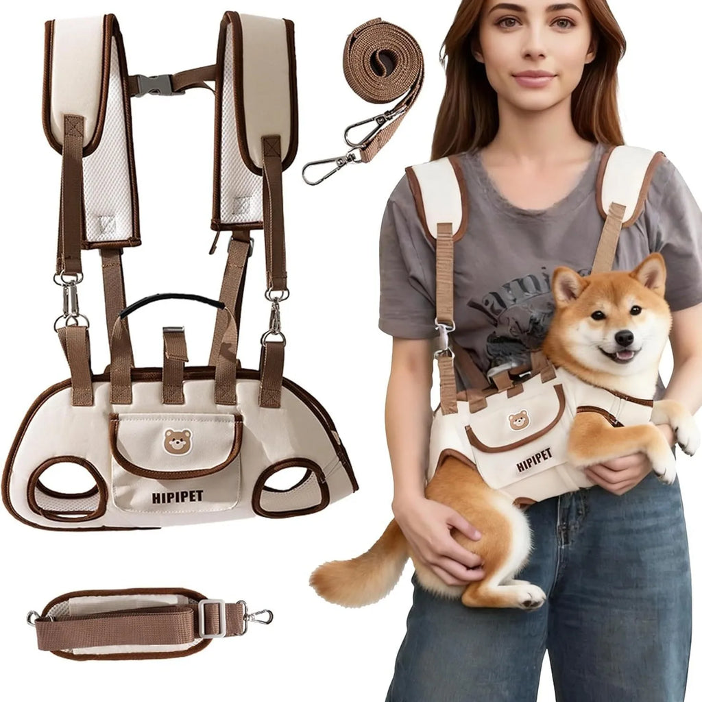 6-in-1 Dog Carrier Backpack — Breathable Canvas Pet Travel Bag for Small & Medium Dogs