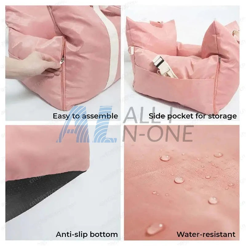 Waterproof Car Pet Seat & Travel Bag | Non-Slip Dog Kennel with Removable Handbag