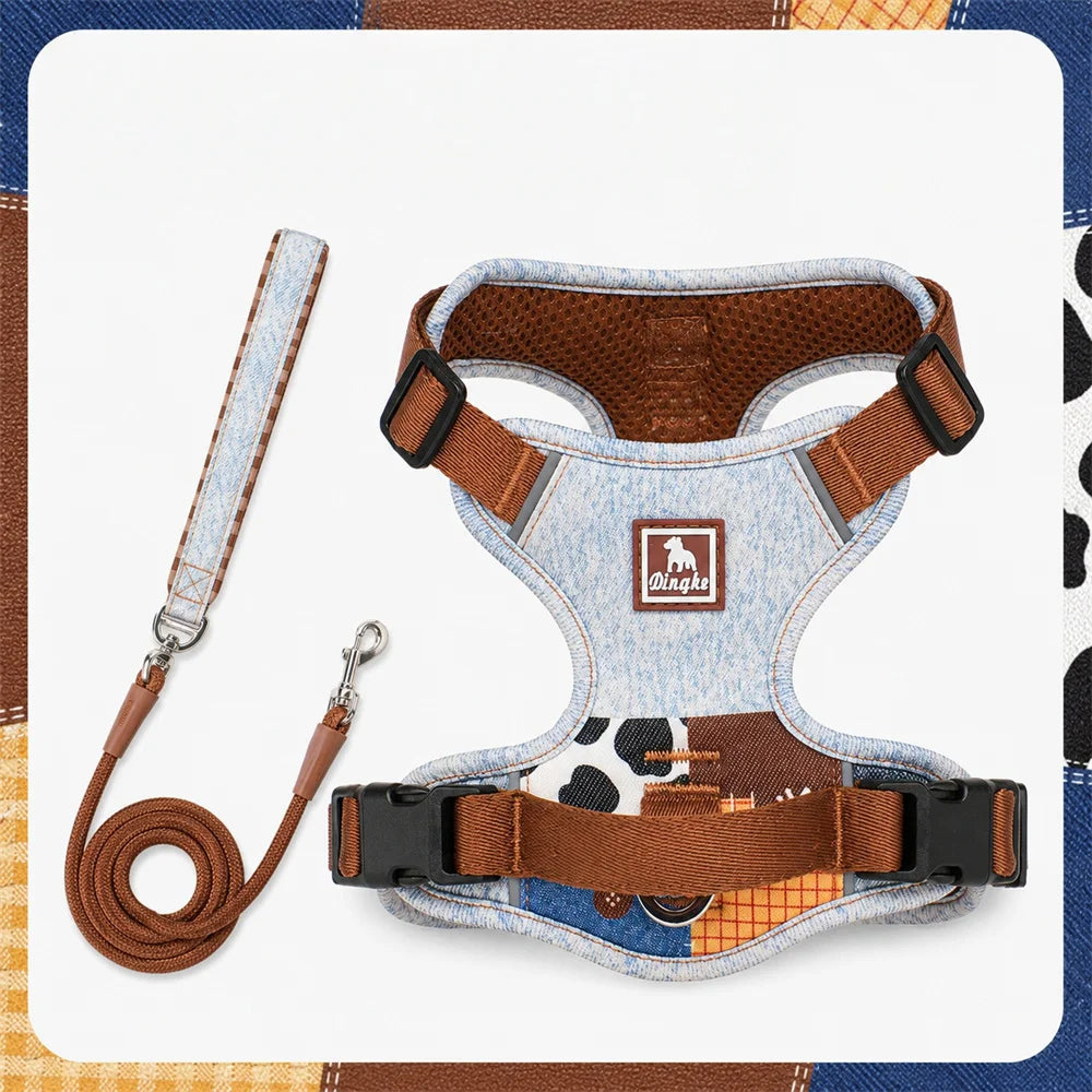 Patchwork Denim No-Pull Dog Harness