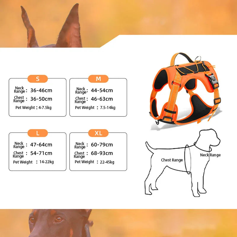 Reflective Tactical No-Pull Dog Harness – Adjustable Vest for Small, Medium & Large Dogs