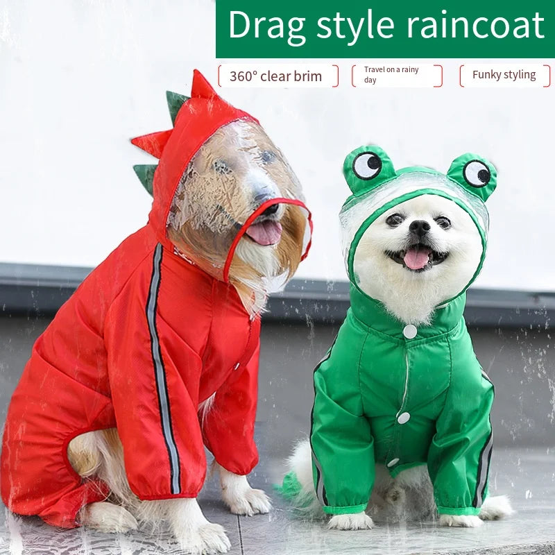 Waterproof Dog Raincoat with Hood – Reflective Adjustable Rain Jacket for Small to Large Dogs