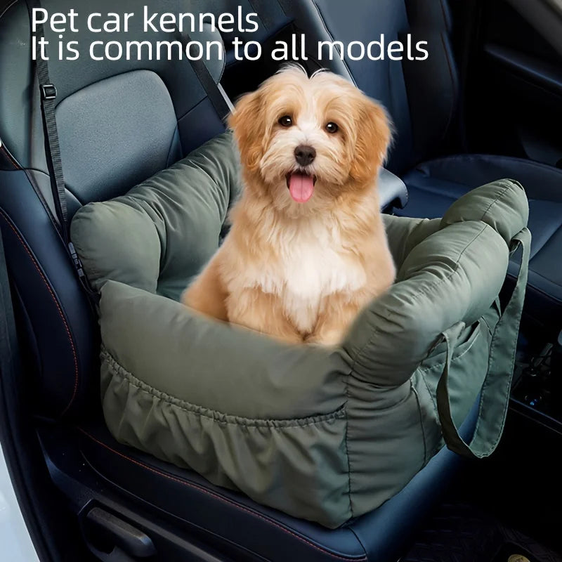 Non-Slip Dog Car Seat with Safety Belt | Washable & Breathable