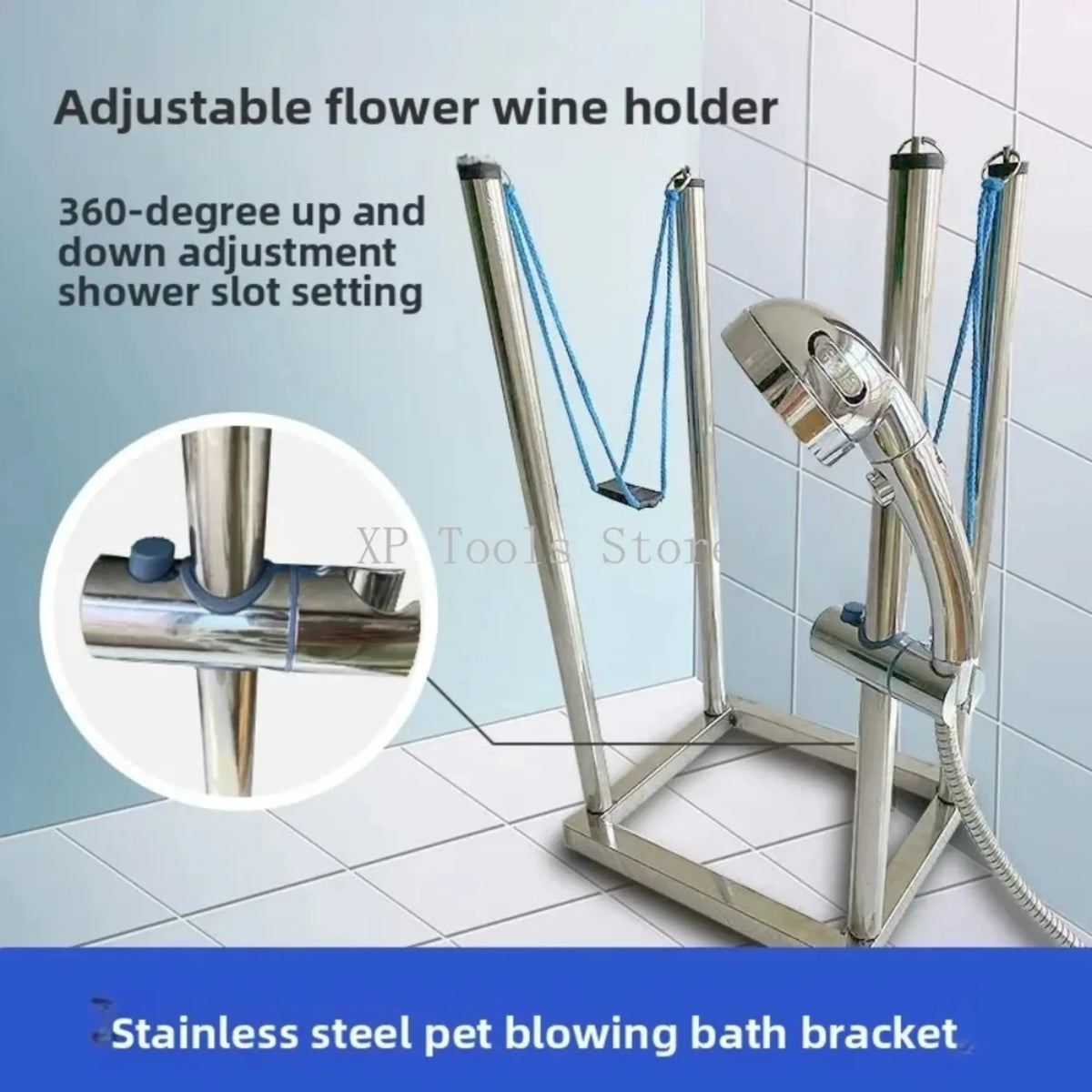 Pet Shower Stand with Grooming Hanger