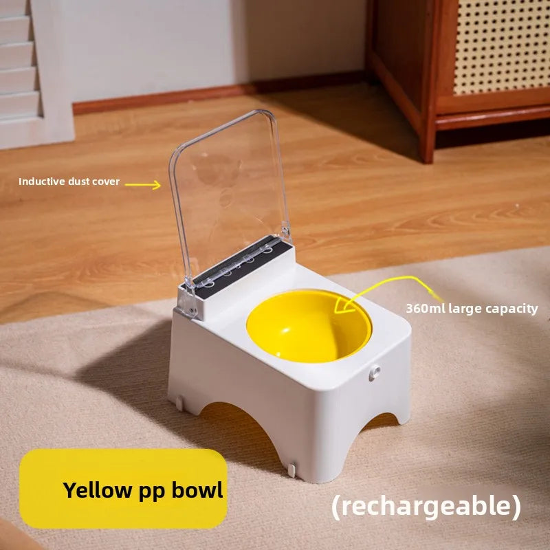 Smart Infrared Auto-Open Cat Bowl | Stainless Steel with Dustproof Lid