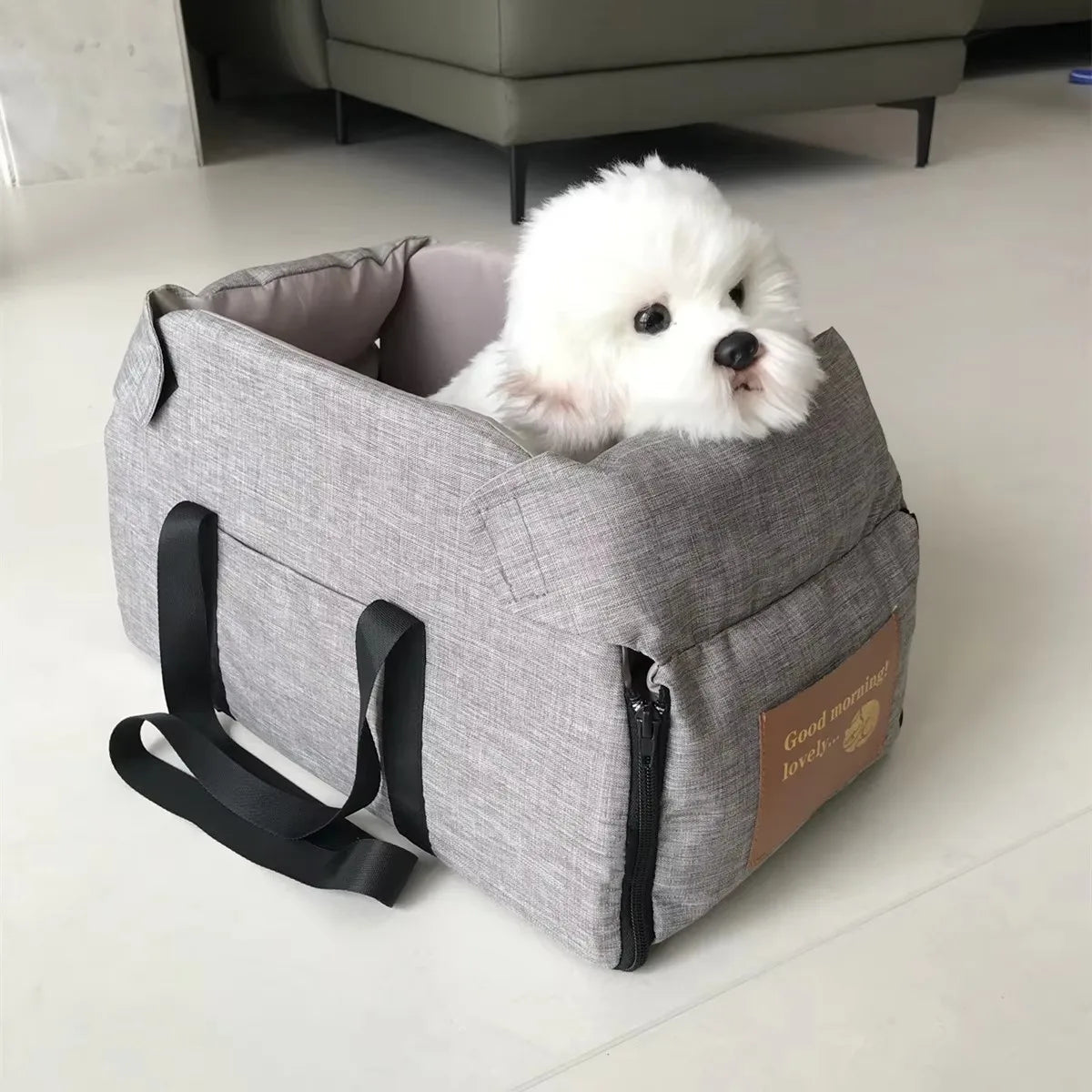 Portable Pet Car Seat Carrier — Soft Waterproof Travel Bed for Small Dogs & Cats