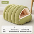 Warm Enclosed Plush Cat Bed with Washable Cover