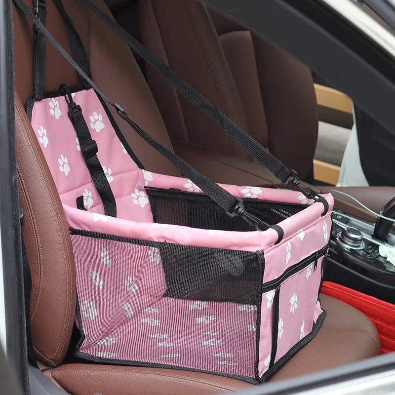Waterproof Pet Car Seat Carrier & Hammock – Foldable Travel Bag for Small Dogs & Cats