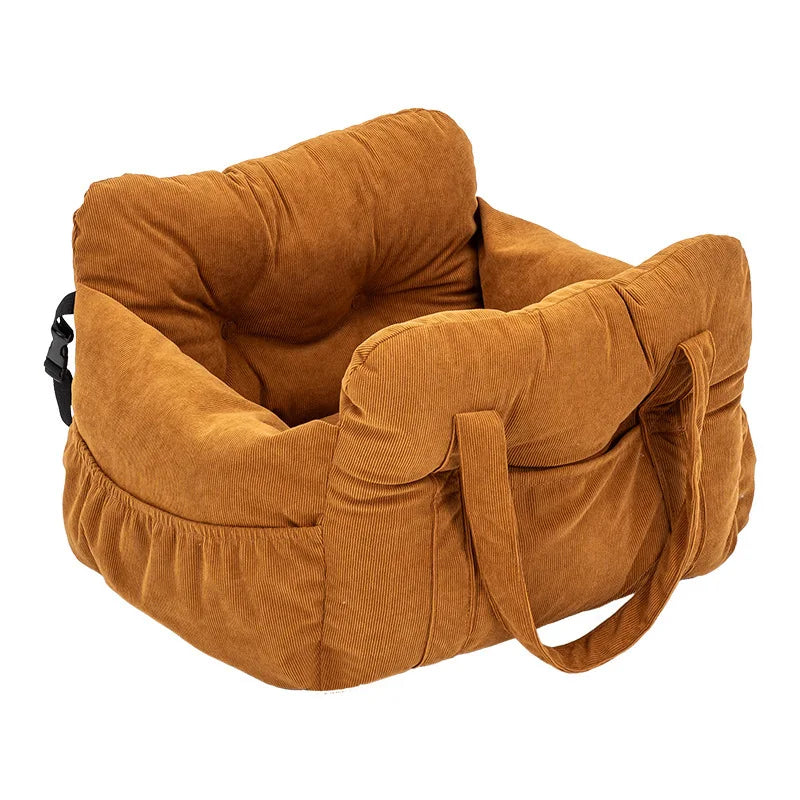 Non-Slip Dog Car Seat with Safety Belt | Washable & Breathable