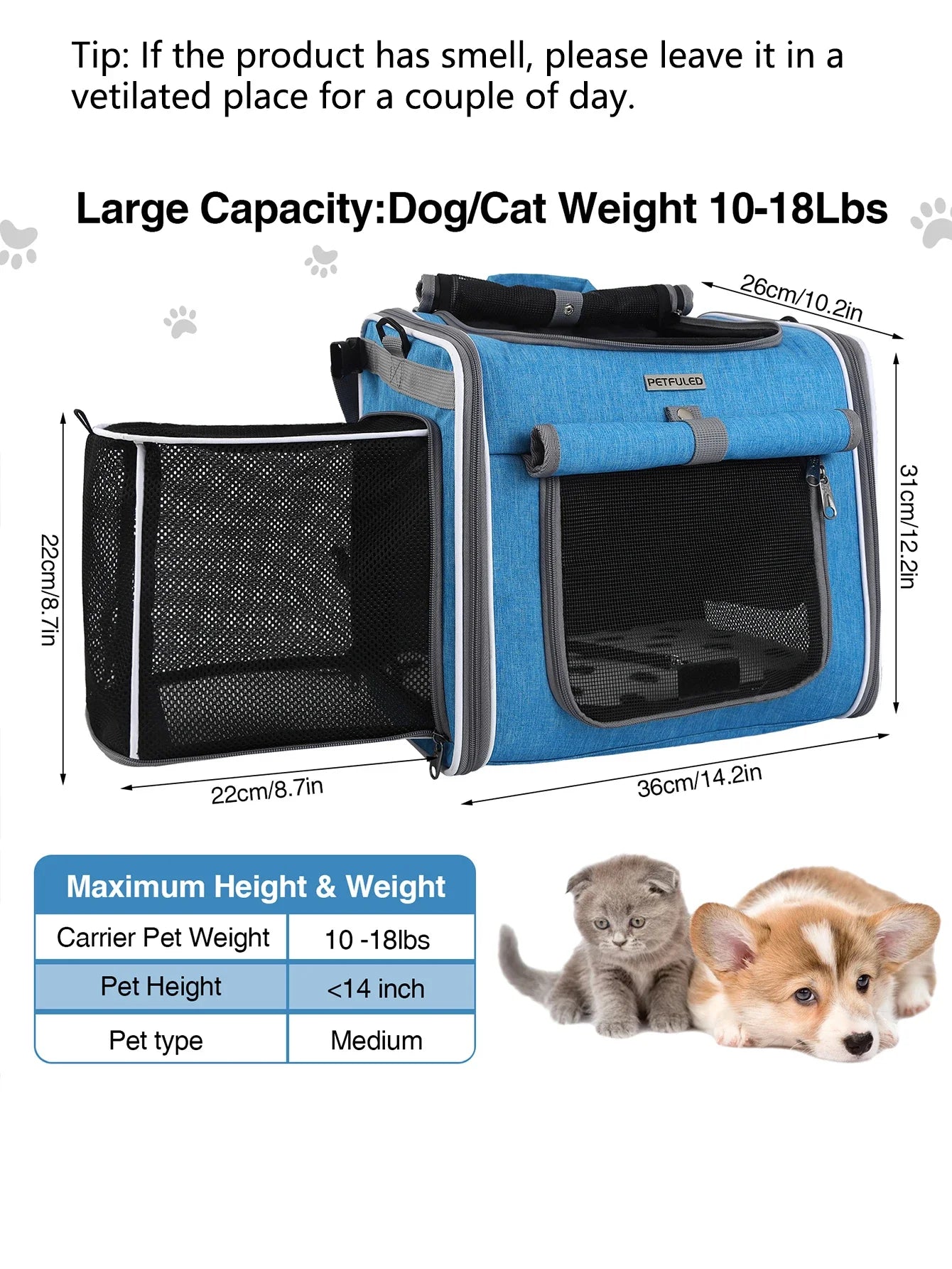 Ride & Roam Pet Bike Basket – Expandable 4-in-1 Carrier for Small Dogs & Cats