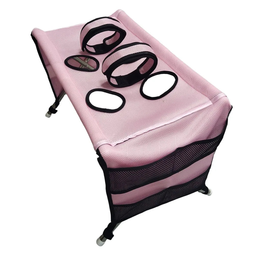 Folding Pet Grooming Hammock with Support Frame